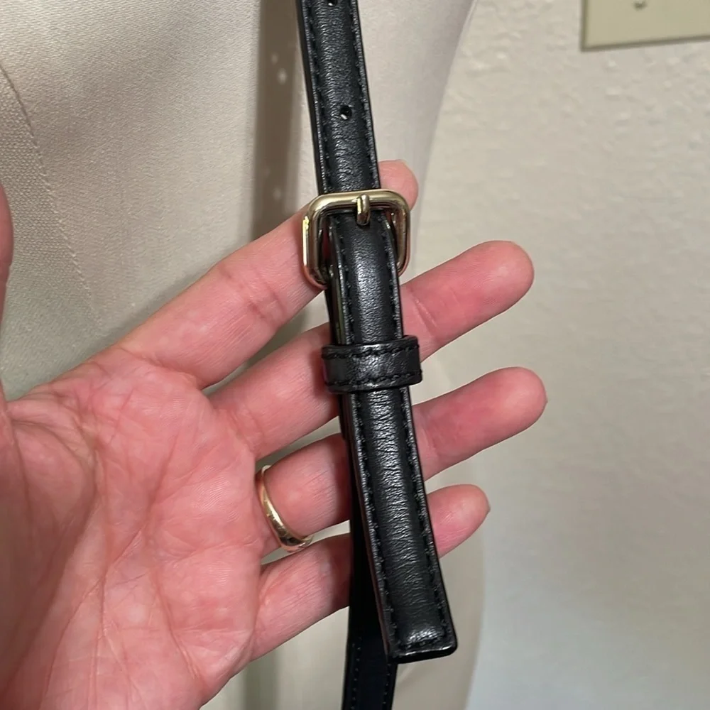 Kate Spade smooth black leather crossbody bag